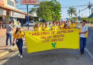 Realizan caminata en prevención de la Salud Mental en Los Santos