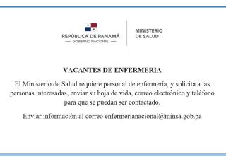 VACANTES DE ENFERMERAS