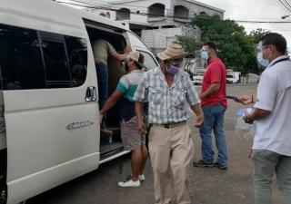 Verifican uso de pantallas faciales en el transporte público en Herrera 