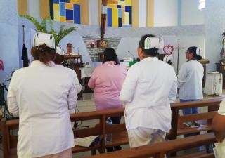 Bocas del Toro apoya cinta rosada/celeste 