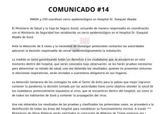 Comunicado N°14