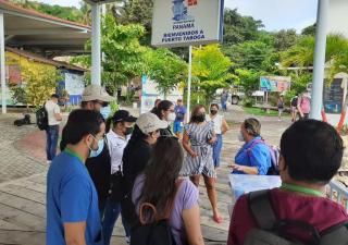 Toma de hisopados aleatorios en isla de Taboga 