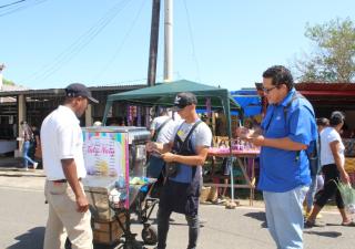 Ministerio de Salud vigilantes en la peregrinación a Jesús Nazareno en el distrito de Atalaya.