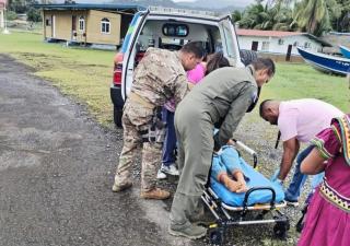 Minsa y Senan realizan evacuación de una paciente del área comarcal a hospital de Rambala en Chiriquí Grande 