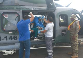 En Los Santos realizan traslado aéreo de paciente que presentaba quemaduras del 90%