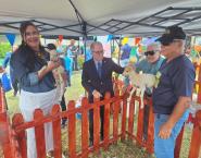 Grupo de equino terapia en la granja del IPHE.